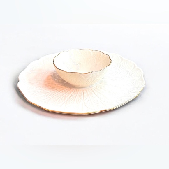 Vintage Lenox Greenfield Chip & Dip Platter - Picture 4 of 6